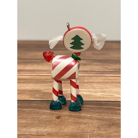 2007 HALLMARK KEEPSAKE ORNAMENT WD4095 PEPPERMINT PUP DOG CANDY CANE GUM DROP - Picture 6 of 7